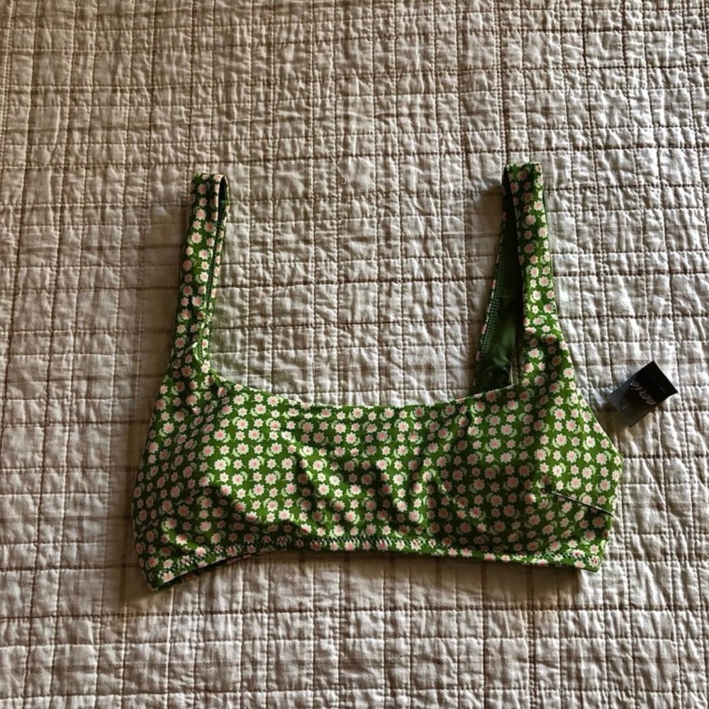 Aerie Wide Strap Floral Bikini Top